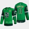 men la kings anze kopitar 2023 st. patricks day primegreen authentic jersey green