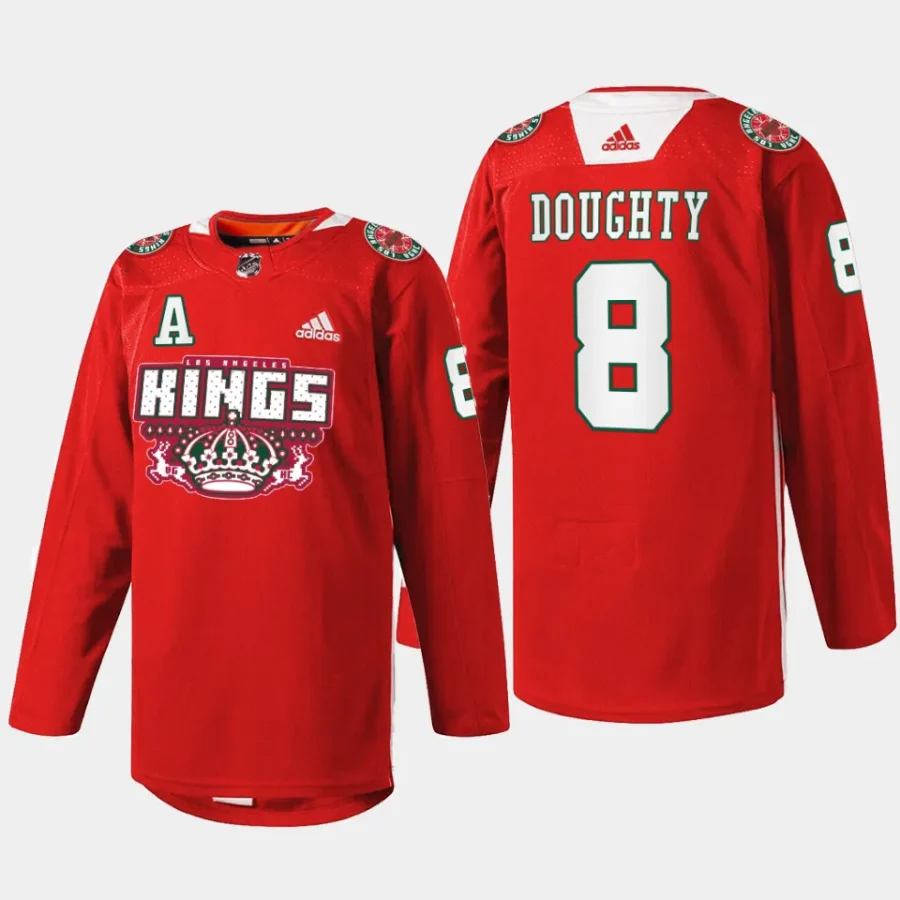 men la kings drew doughty specialty 2023 x mas holiday red jersey