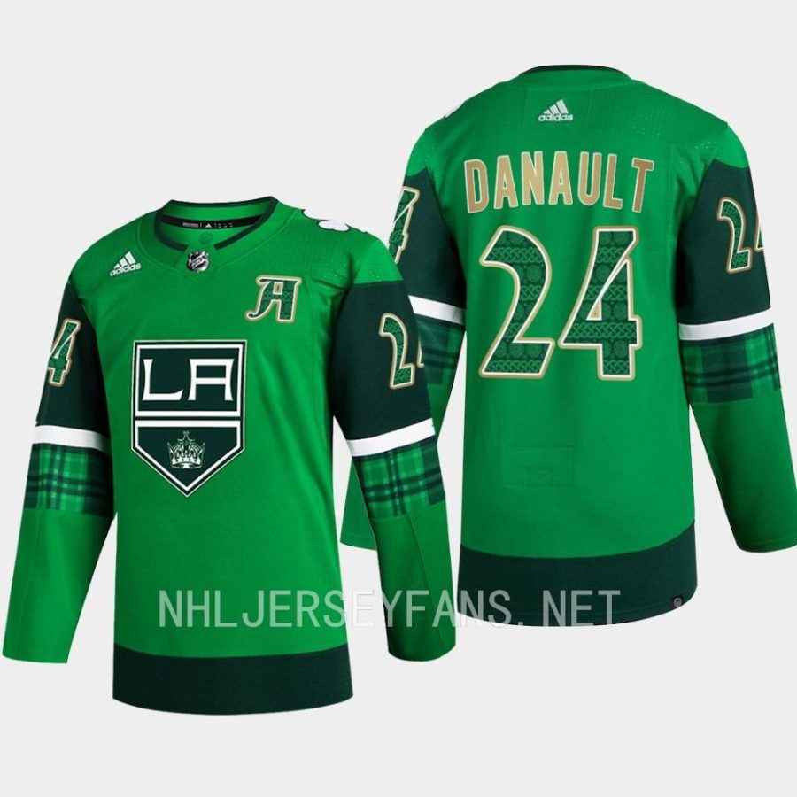 men la kings phillip danault 2023 st. patricks day primegreen authentic jersey green