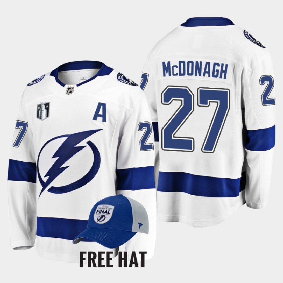 men lightning ryan mcdonagh away 2022 stanley cup final white jersey