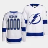 men lightning victor hedman authentic away 1000 career games white jersey