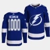 men lightning victor hedman authentic home 1000 career games blue jersey