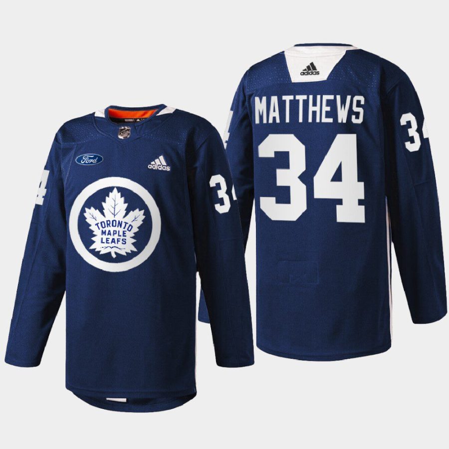 men maple leafs auston matthews 2022 warm up primary logo navy jersey