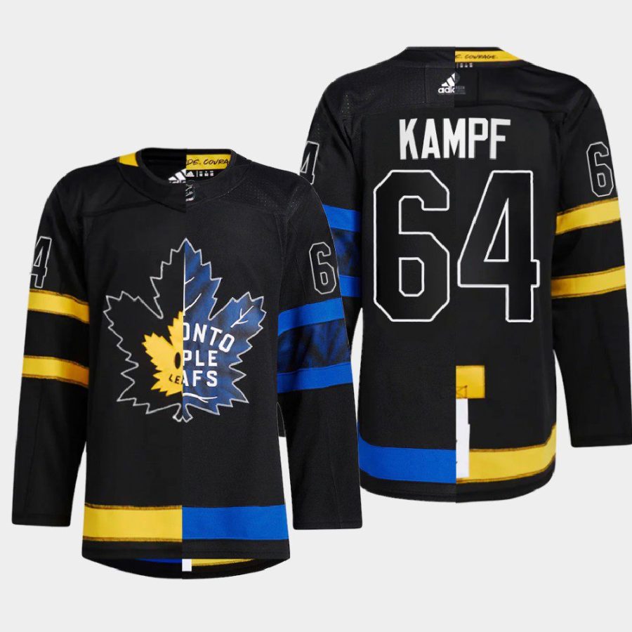 men maple leafs david kampf 2022 drew house split edition alternate black jersey