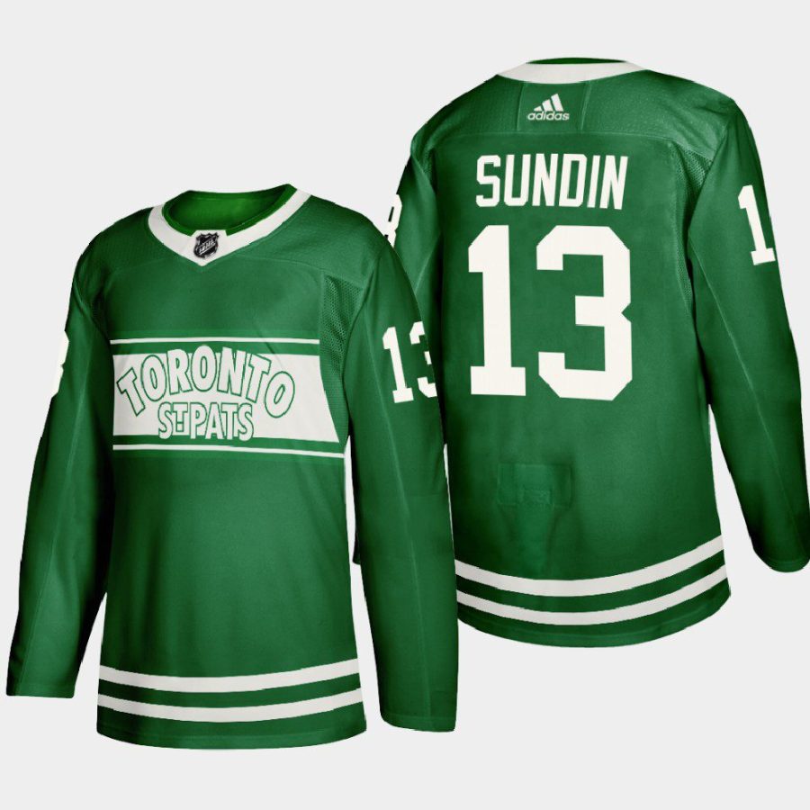 men maple leafs mats sundin special edition st. patricks day green jersey