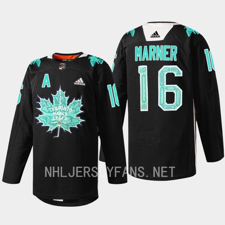 men maple leafs mitch marner warmup sweater indigenous celebration game 2023 black jersey