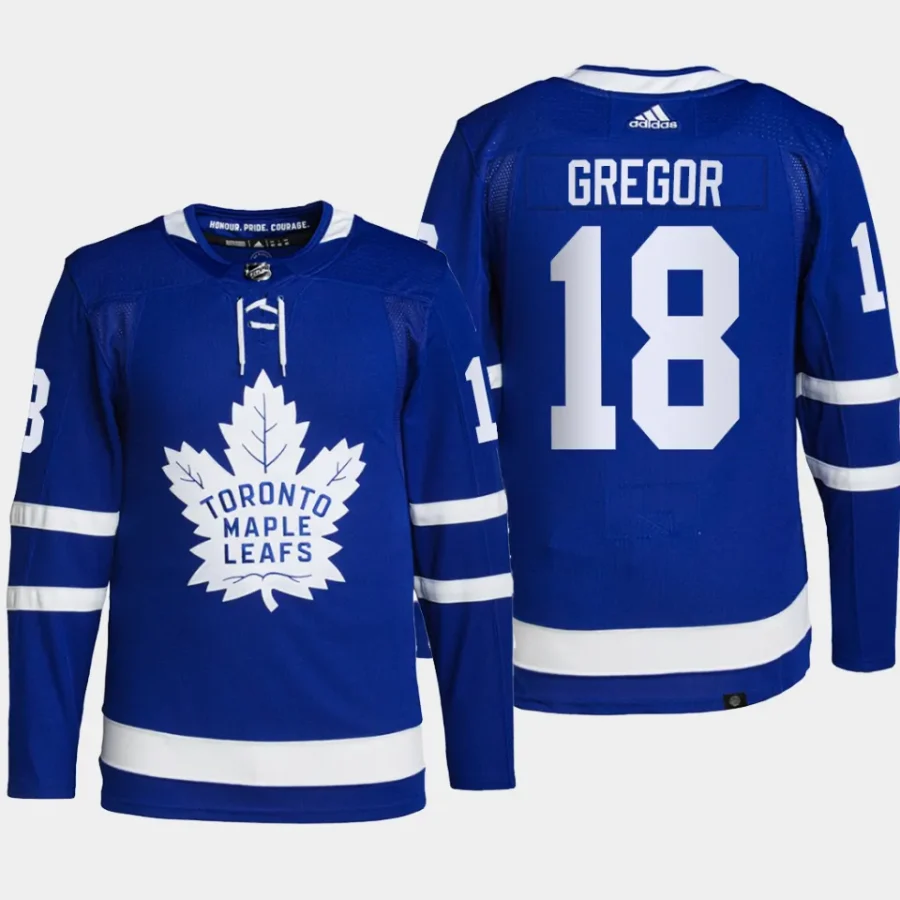 men maple leafs noah gregor primegreen home authentic pro blue jersey