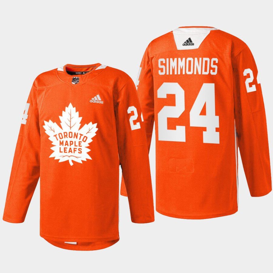 men maple leafs wayne simmonds 2022 warmup every child matters orange jersey