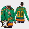 men mighty ducks custom throwback 30th anniversary 2023 24 green jersey