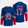 men ny rangers blake wheeler authentic pro reverse retro 2.0 primegreen blue jersey