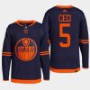 men oilers cody ceci 2022 primegreen authentic pro alternate navy jersey