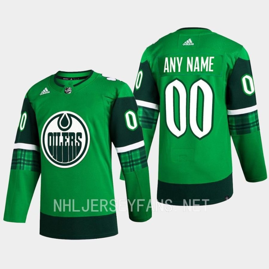 men oilers custom 2023 st. patricks day primegreen authentic jersey green