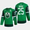 men oilers darnell nurse warm up 2022 st. patrick green jersey