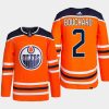 men oilers evan bouchard 2022 home primegreen authentic orange jersey