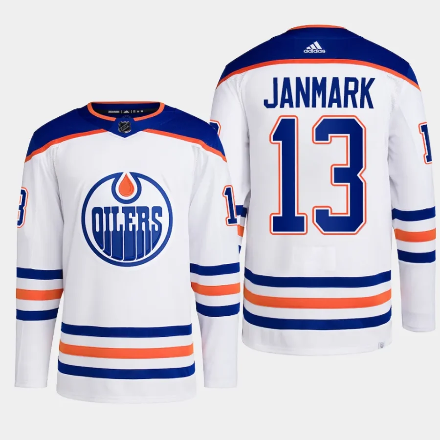 men oilers mattias janmark authentic pro away primegreen white jersey