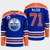 men oilers ryan mcleod 2022 primegreen lee ryan hall of fame patch royal jersey