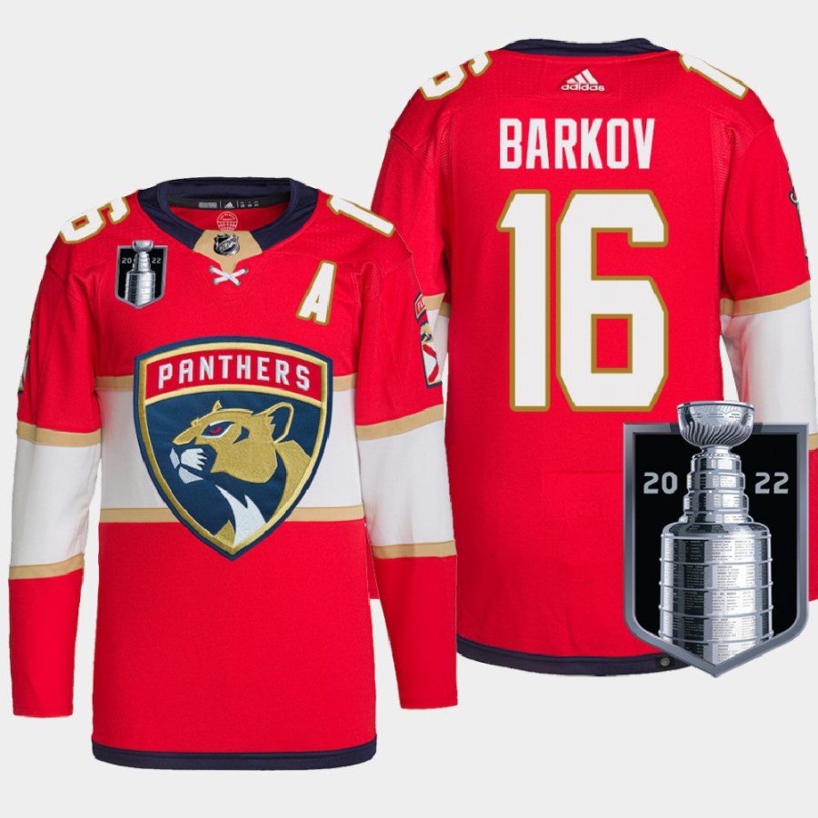 men panthers aleksander barkov authentic pro 2022 stanley cup playoffs red jersey