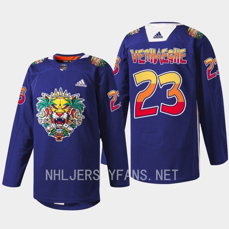 men panthers carter verhaeghe warmups vamos gatos 2023 navy jersey