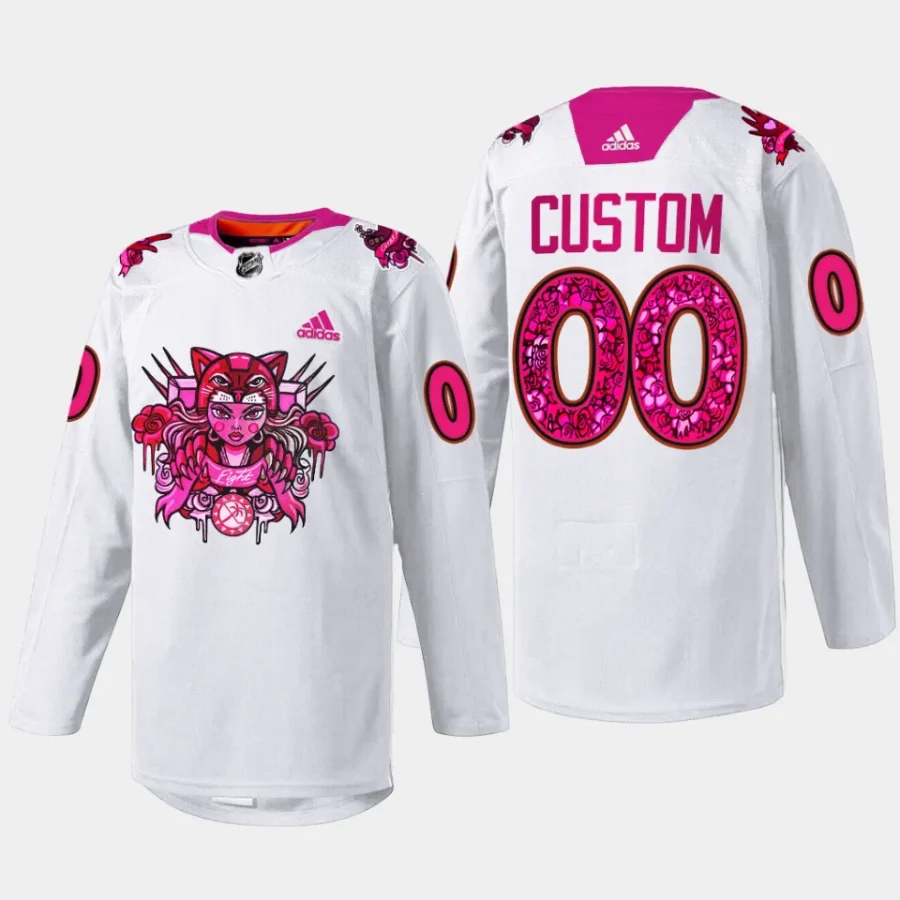 men panthers custom 2023 limited pink in the rink white jersey