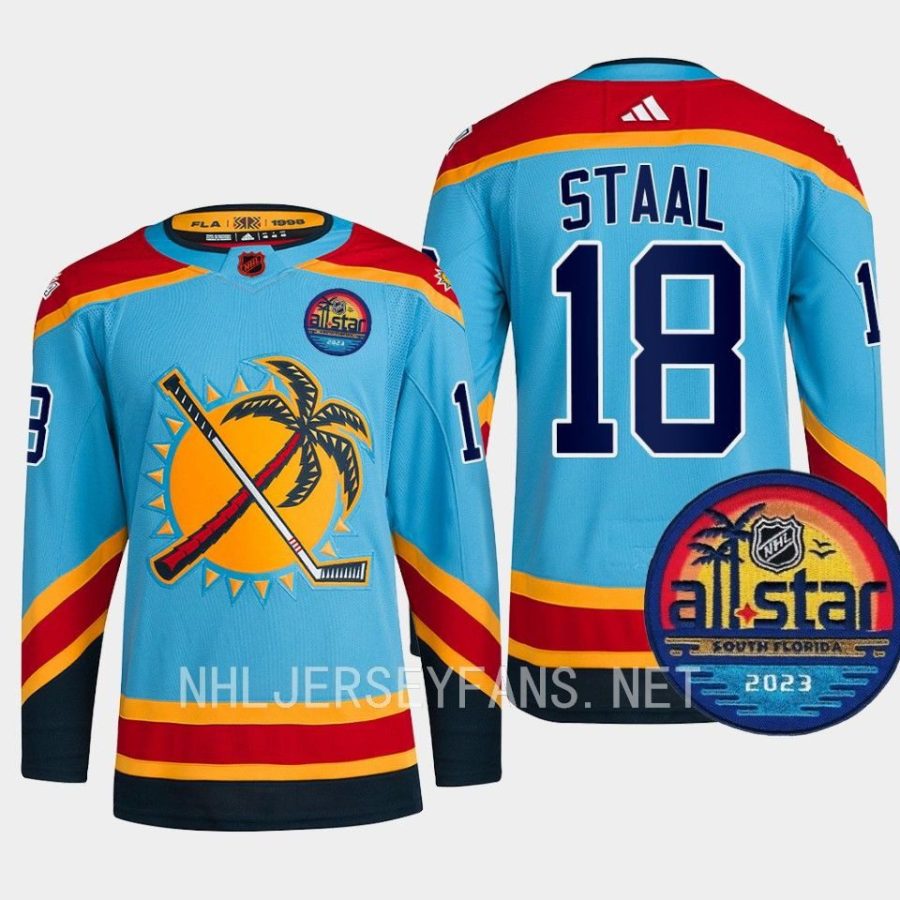 men panthers marc staal reverse retro 2023 all star patch blue jersey