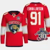 men panthers oliver ekman larsson authentic home 30th anniversary primegreen red jersey