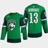 men panthers sam reinhart warm up st. patricks day 2022 green jersey