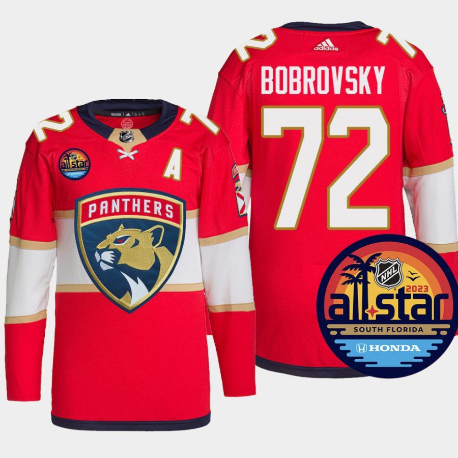 men panthers sergei bobrovsky authentic pro 2023 nhl all star red jersey