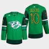 men predators colton sissons warm up st. patricks day 2022 green jersey