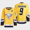 men predators filip forsberg 2022 authentic primegreen reverse retro 2.0 yellow jersey