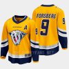 men predators filip forsberg 2022 breakaway special edition 2.0 retro yellow jersey