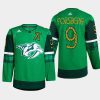 men predators filip forsberg warm up st. patricks day 2022 green jersey