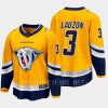 men predators jeremy lauzon 2022 breakaway special edition 2.0 retro yellow jersey