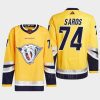 men predators juuse saros 2022 authentic primegreen reverse retro 2.0 yellow jersey