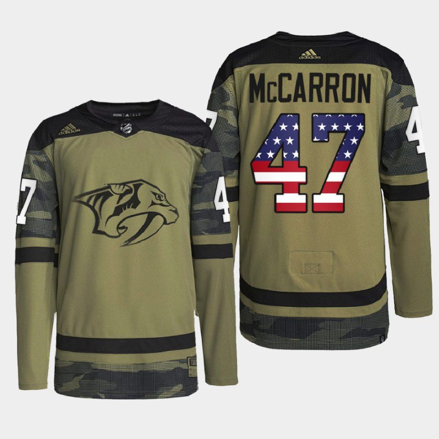 men predators michael mccarron practice military appreciation 2022 camo jersey