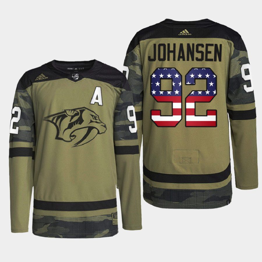 men predators ryan johansen practice military appreciation 2022 camo jersey