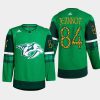 men predators tanner jeannot warm up st. patricks day 2022 green jersey