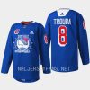 men rangers jacob trouba warmups garden of dreams 2022 blue jersey