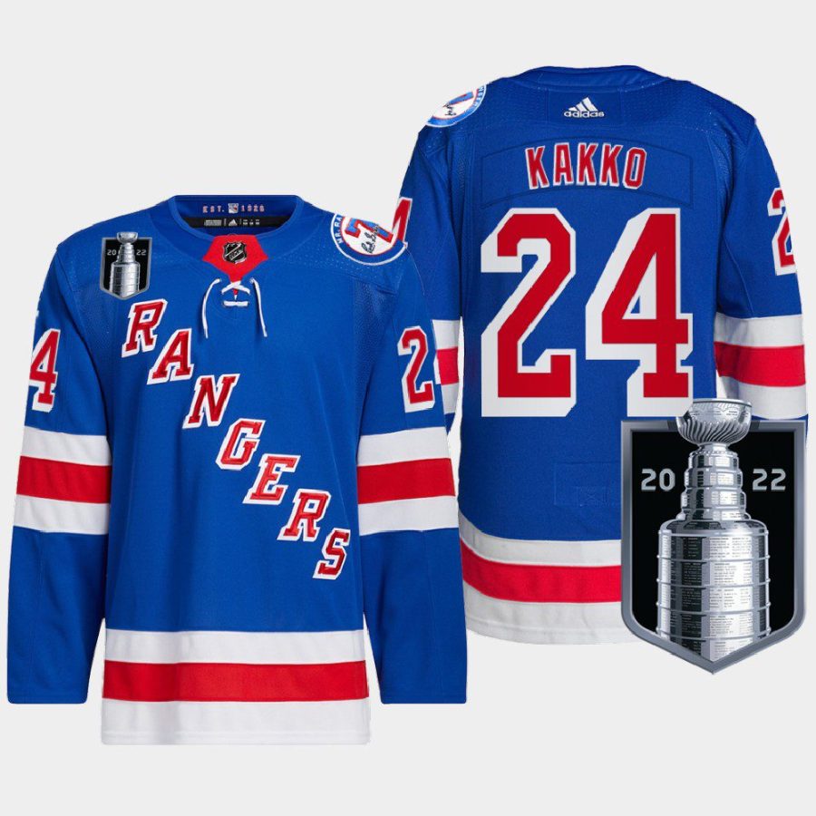 men rangers kaapo kakko authentic pro 2022 stanley cup playoffs royal jersey