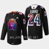 men rangers kaapo kakko warmups hispanic heritage night 2022 black jersey