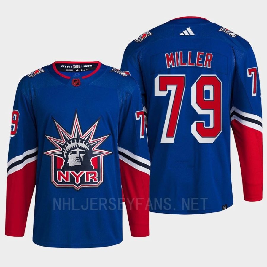 men rangers kandre miller 2022 authentic primegreen reverse retro 2.0 blue jersey