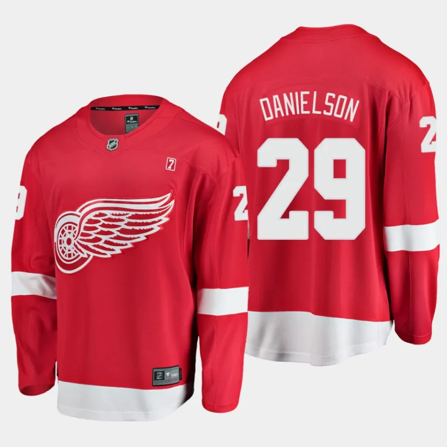 men red wings nate danielson men 2023 nhl draft home breakaway player red jersey