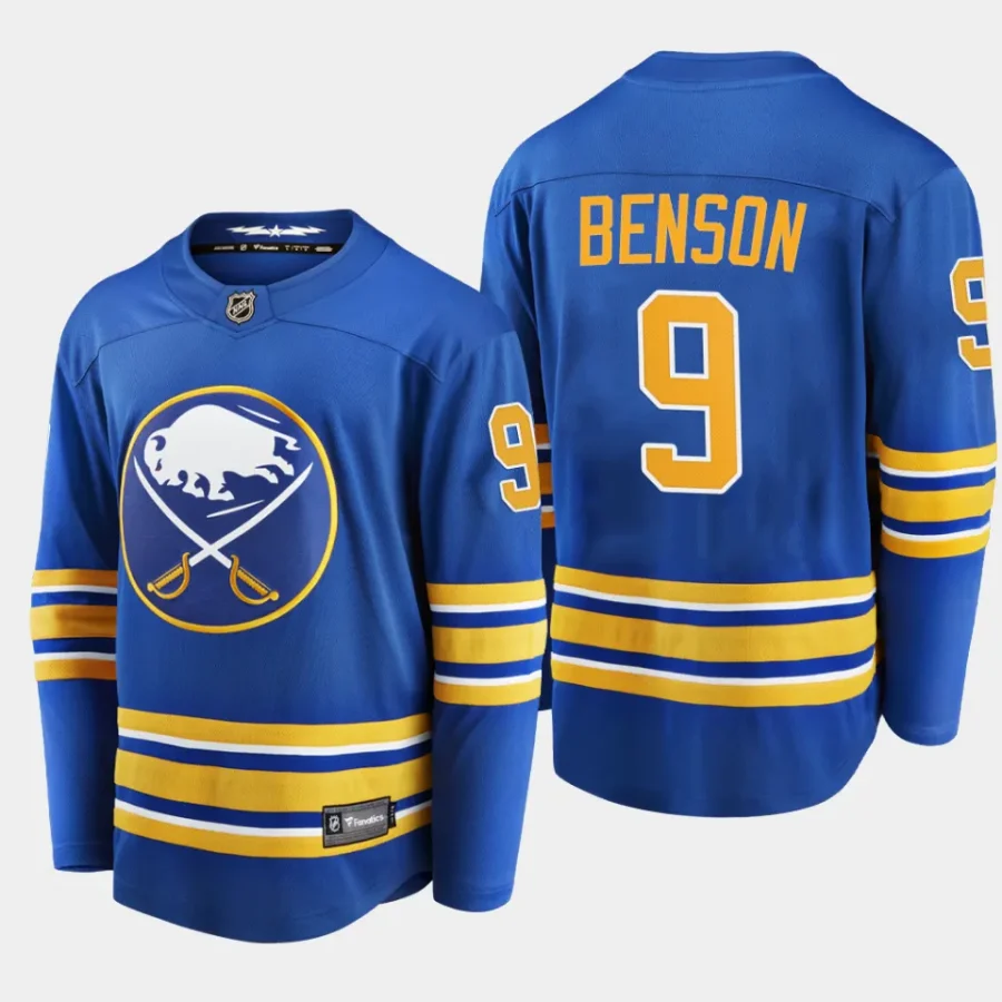 men sabres zachary benson men 2023 nhl draft home premier breakaway blue jersey