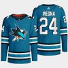 men sharks jaycob megna 2022 23 primegreen authentic home teal jersey