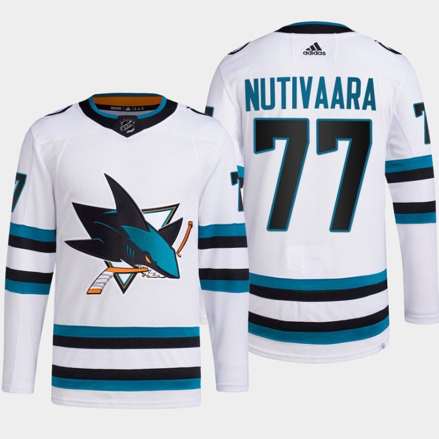 men sharks markus nutivaara 2022 23 primegreen authentic away white jersey