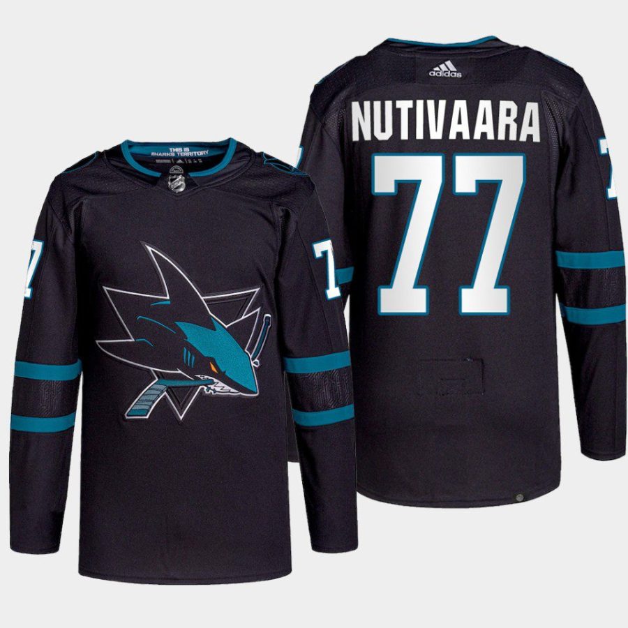 men sharks markus nutivaara 2022 alternate primegreen authentic black jersey