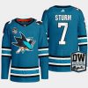 men sharks nico sturm primegreen wilson 24 patch teal jersey