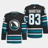 men sharks nikita okhotiuk 2023 24 authentic pro cali fin 3rd alternate black jersey