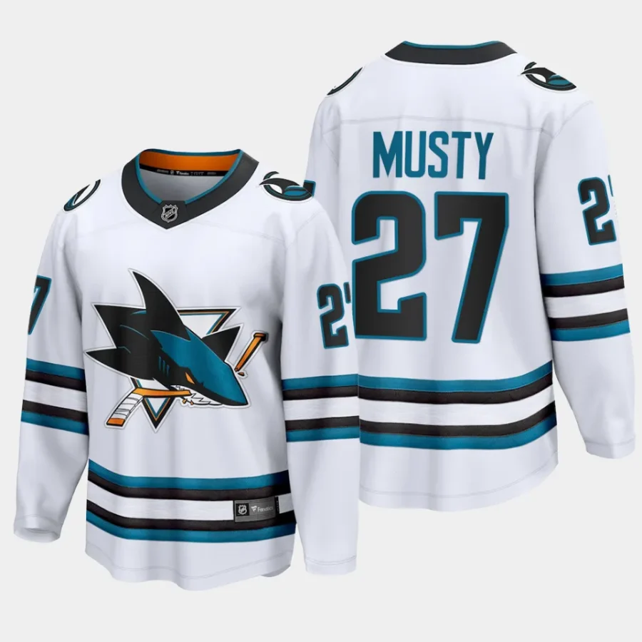 men sharks quentin musty men 2023 nhl draft away premier breakaway white jersey