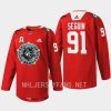 men stars tyler seguin warmup noche mexicana 2023 red jersey