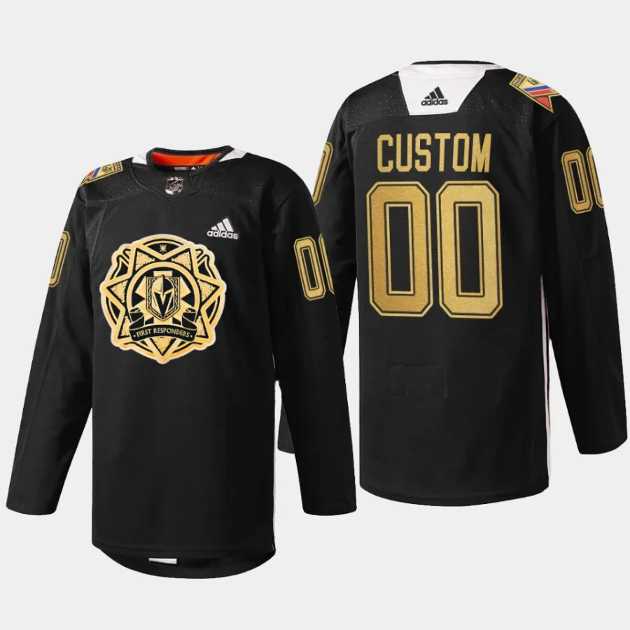 men vgk custom 2024 first responders black jersey